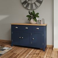 cole oak and blue 3 door sideboard