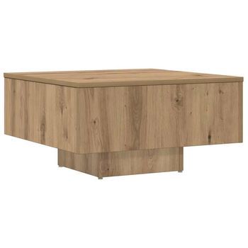 Mesa De Centro Madera De Ingeniería Roble Artisan 60x60x31,5 Cm Vidaxl