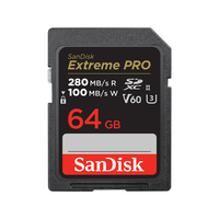 sandisk extreme pro 64gb v60 uhs-ii sd cards 280100mbs v60c10 uhs-ii