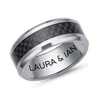 anillo de tungsteno carbono grabado laser