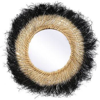 Espejo De Pared - Diseño Redondo Boho Bali (60 Cm) - Bioe Madera Natural