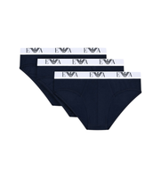 emporio armani para hombre em000258af14131 set de 3 slips algodon elastico marino l homewear