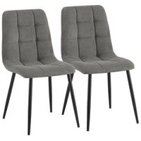 set de 2 sillas de comedor antibes de pana gris 55x45x84 cm clp