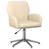 silla de escritorio giratoria 54 x 58 x 90 cm crema tela vidaxl