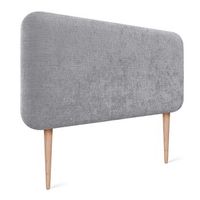 dhome cabecero tapizado en lana liso con patas redondeado para pared acusticos cabeceros absorbentes cabezal cama dormitorio gris claro 90cm