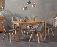 oxford 120cm solid oak dining table with duke faux leather chairs
