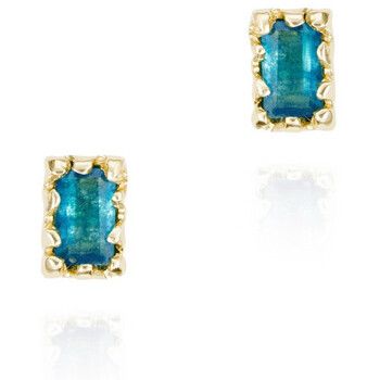 Jorge Revilla Pendientes Pendientes con apatita en plata con baño de oro 18k para mujer