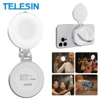telesin luz de relleno magnetica mini luz para selfies 3 modos de brillo ajustable para telefono inteligente iphone xiaomi huawei samsung phone