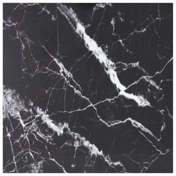 Tablero Mesa Diseño Mármol Vidrio Templado Negro 70x70 Cm 6 Mm Vidaxl