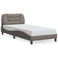 estructura de cama con led sin colchon hvar tela taupe 80x200 cm vidaxl