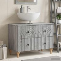 vidaxl mueble de lavabo para bano alkmaar sonoma gris 82 x 41 x 59 cm