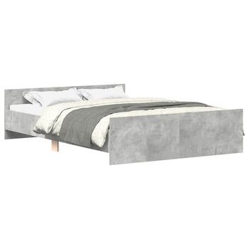 Estructura De Cama Con Cabecero Piecero Gris Hormigón 140x200cm Vidaxl
