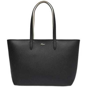 Lacoste Bolsa Bolso tote Anna con cremallera Negro Crema para mujer