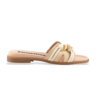 Hispanitas para mujer. HV264683 Sandalias Bali beige (41), Piel, Plano, 1 a 3cm, Ninguno, Casual