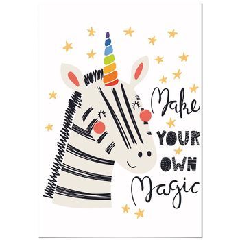 Panorama Cuadro De Aluminio Infantil Para Habitación Zebra Magic 70x100 Cm