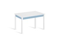 mesa cocina extensible 120180x80 cm azul pata blanco