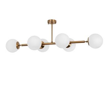 Lámpara De Techo Fazli-10501 Oro Cobrizo Metal Vidrio 110x40x35 Cm