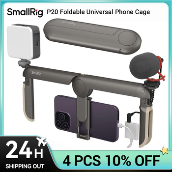 SmallRig P20 Jaula de teléfono universal plegable, soporte de trípode estabilizador de caja de plataforma de vídeo para teléfono inteligente para iPhone 17 Pro /Pro Max Android