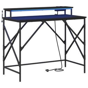 Escritorio Roble Negro 100 X 50 X 86,5 Cm Madera De Ingeniería Vidaxl