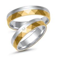 alianzas de oro blanco y amarillo con diamante
