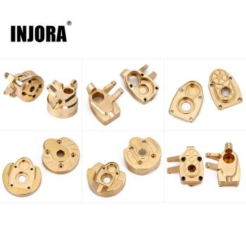 INJORA, carcasa de nudillo de dirección de Portal de latón resistente para coche trepador de control remoto 1:10 Axial SCX10 III AXI03007 Capra 1,9 piezas de mejora