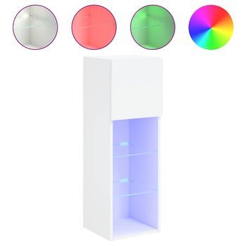 Mueble Para Tv Con Luces Led Blanco 30,5x30x90 Cm Vidaxl