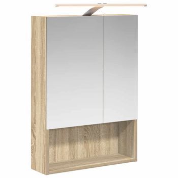 Armario Con Espejo De Baño | Mueble De Baño Roble Sonoma 50 X 14,5 X 70 Cm