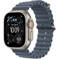 apple watch ultra 3 gps  cellular 49mm caja de titanio natural con correa ocean azul nautico