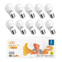 aigostar -10 x e27 bombilla led g45 casquillo gordo 5w bajo consumo 400lm luz calida 3000k ahorro de energia no regulable- caja de 10 unidades