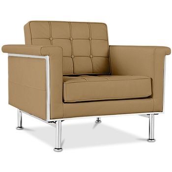 Sillón Con Reposabrazos - Tapizado En Cuero - Town  Topo