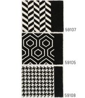 avenida iii 591 - alfombra pasillera en rollo - lana y nylon - negro y blanco