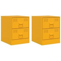 mesitas de noche 2 unidades acero amarillo 345x39x44 cm vidaxl