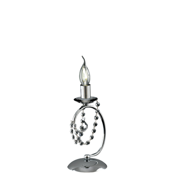 Lámpara De Mesa Magda De Hierro Cromado 1 Luz H.27 Ø13 Bl146-lt-cr