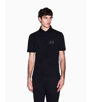 A|X Armani Exchange para hombre. XM002231AF10366UC001 Polo de Algodón negro (XL), Casual, Manga corta