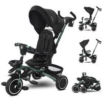 triciclo de plegado compacto freccia con asiento giratorio 360 hasta 25 kg de lorelli - black