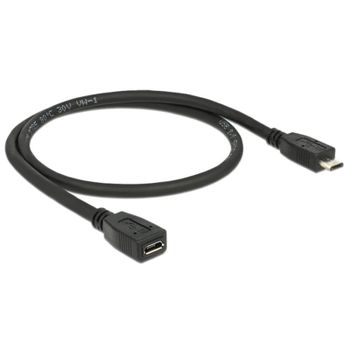 Cable alargador USB 2.0 Micro-USB B DeLOCK 0,5 m Negro
