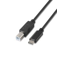aisens cable usb-c 20 macho a usb-b macho 2m negro