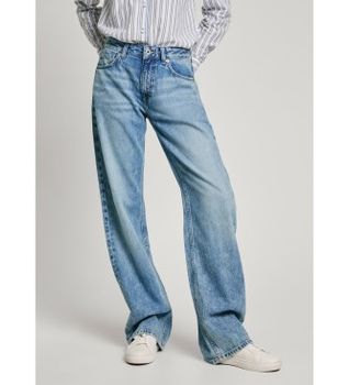 Pepe Jeans para mujer. PL204902ID6 Jeans Loose St Lw Nicky azul (26/30), Casual, Algodón, Denim, Sostenible