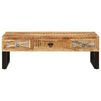 Mesa De Centro，mesa Auxiliar，mesa De Café De Madera Maciza De Mango 110x50x38 Cm