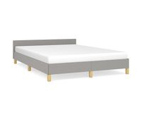 estructura de cama con cabecero de tela gris claro 140x200 cm