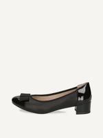 caprice pumps black made of leather and textile with block heel size 36