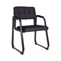 silla con patas de metal y asiento en simil cuero negro