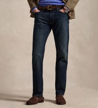 Polo Ralph Lauren para hombre. 710982494001 Jeans Hampton elásticos Straight Fit azul (31/34), Casual, Algodón, Denim