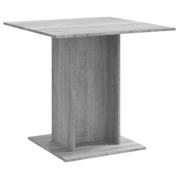 Mesa De Comedor | Mesa De Cena Madera Contrachapada Gris Sonoma 80x80x75 Cm