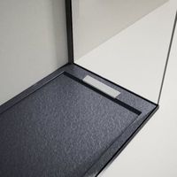 plato de ducha resina lux antracita  70x100cm rejilla inox
