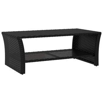 Mesa De Centro 100x50x40 Cm Ratán - Negro