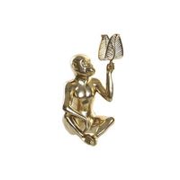 figura resina metal 27x25x435 mono hoja dorado