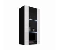 vitrina colgante salon comedor negro 40x29x126 1 puerta led nora v2 muebles bonitos