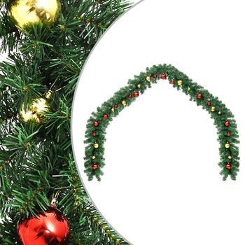 Guirnalda De Navidad Decorada Con Bolas 10 M Vidaxl