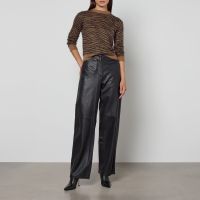 max mara studio zante leather trousers - uk 6